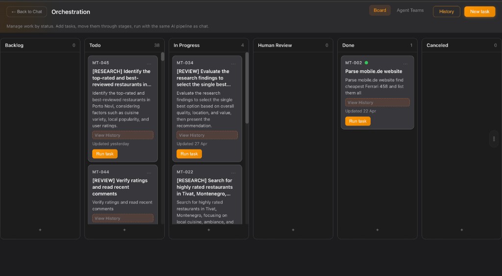 Zanqira agent orchestration board